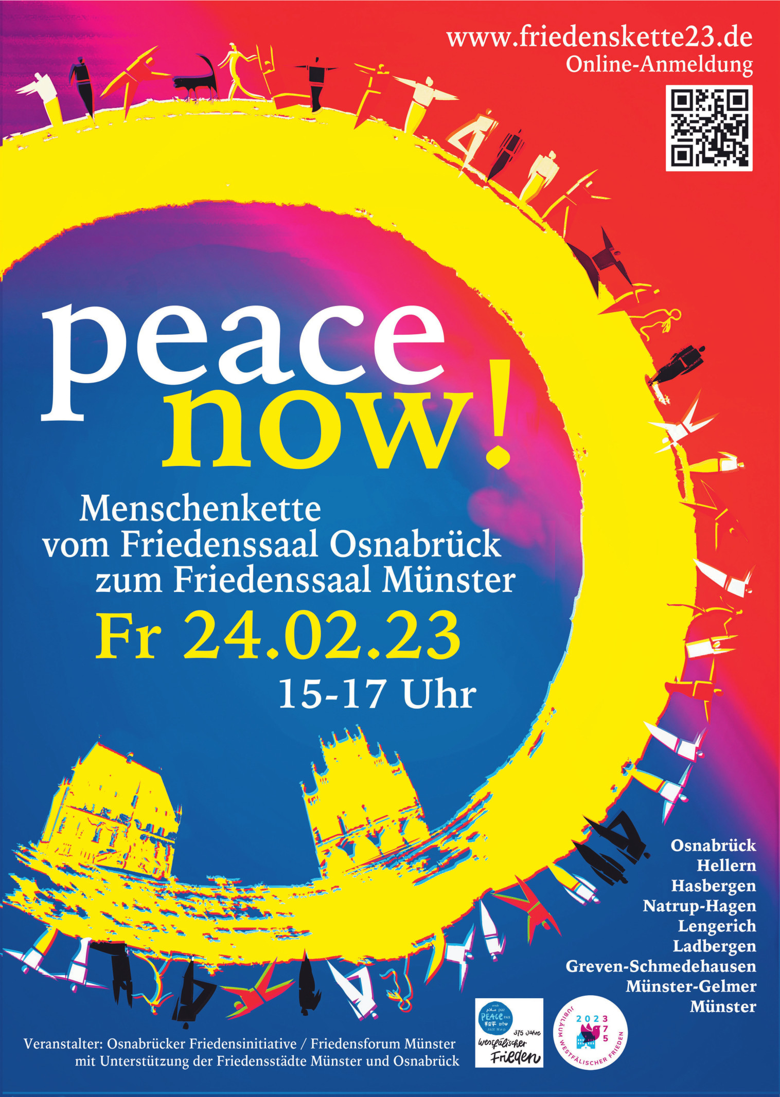 Peace noew! Friedenskette 2023 Plakat
