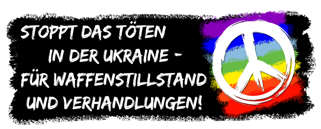 Kampagnenlogo Stoppt das Töten in der Ukraine - Für Waffenstillstand und Verhandlungen!https://stoppt-das-toeten.dfg-vk.de/aktionswochenende-februar-2024/